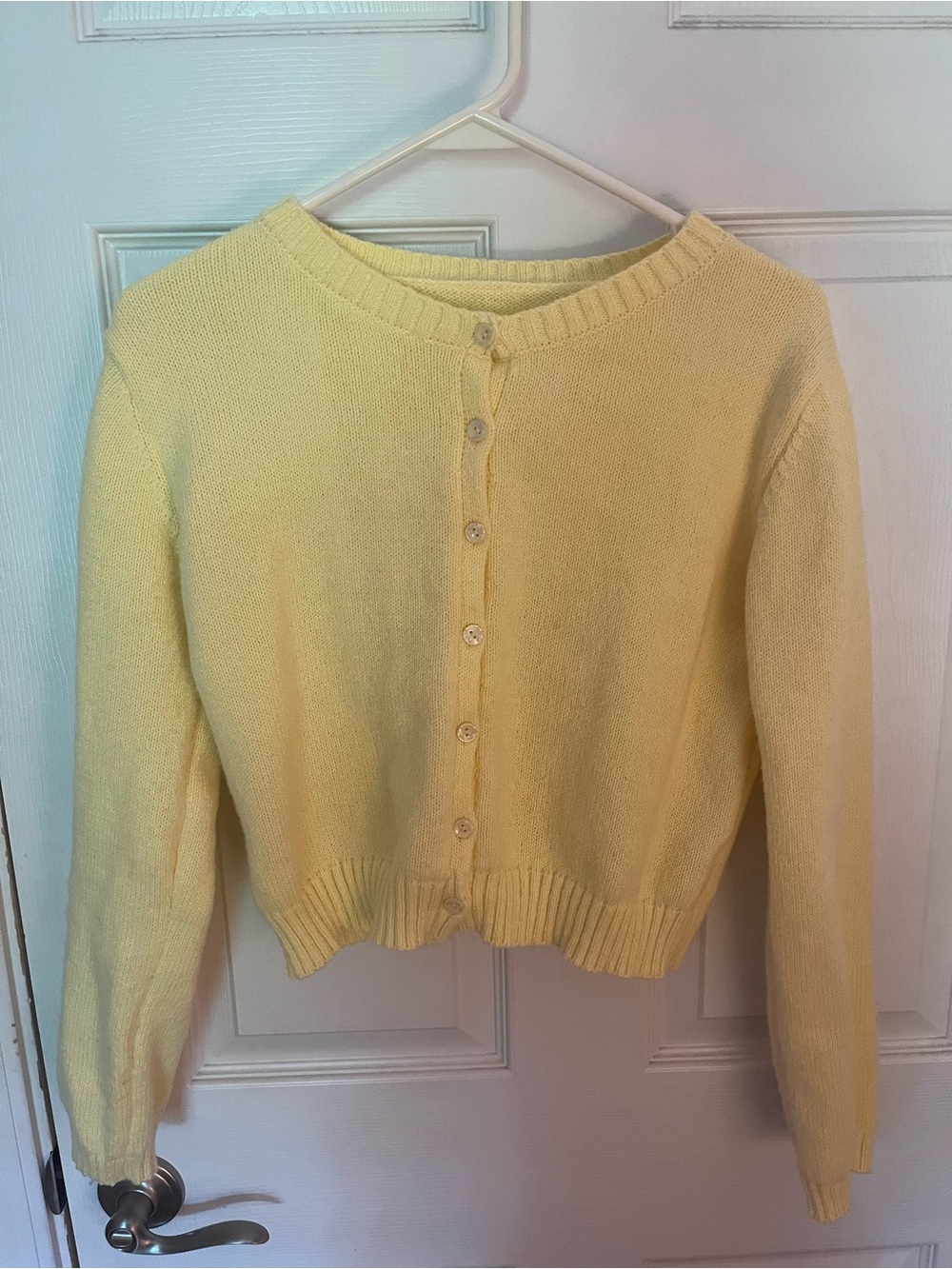 Classic Women's Button-Front Sweater Cardigan - Yellow